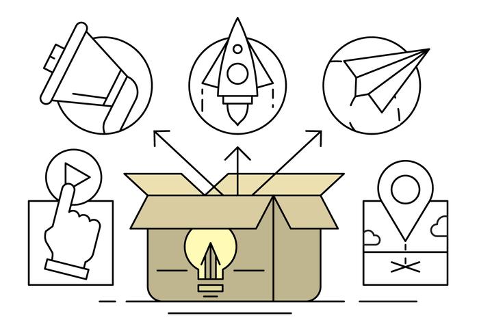 Vector Illustration About a Box of Ideas