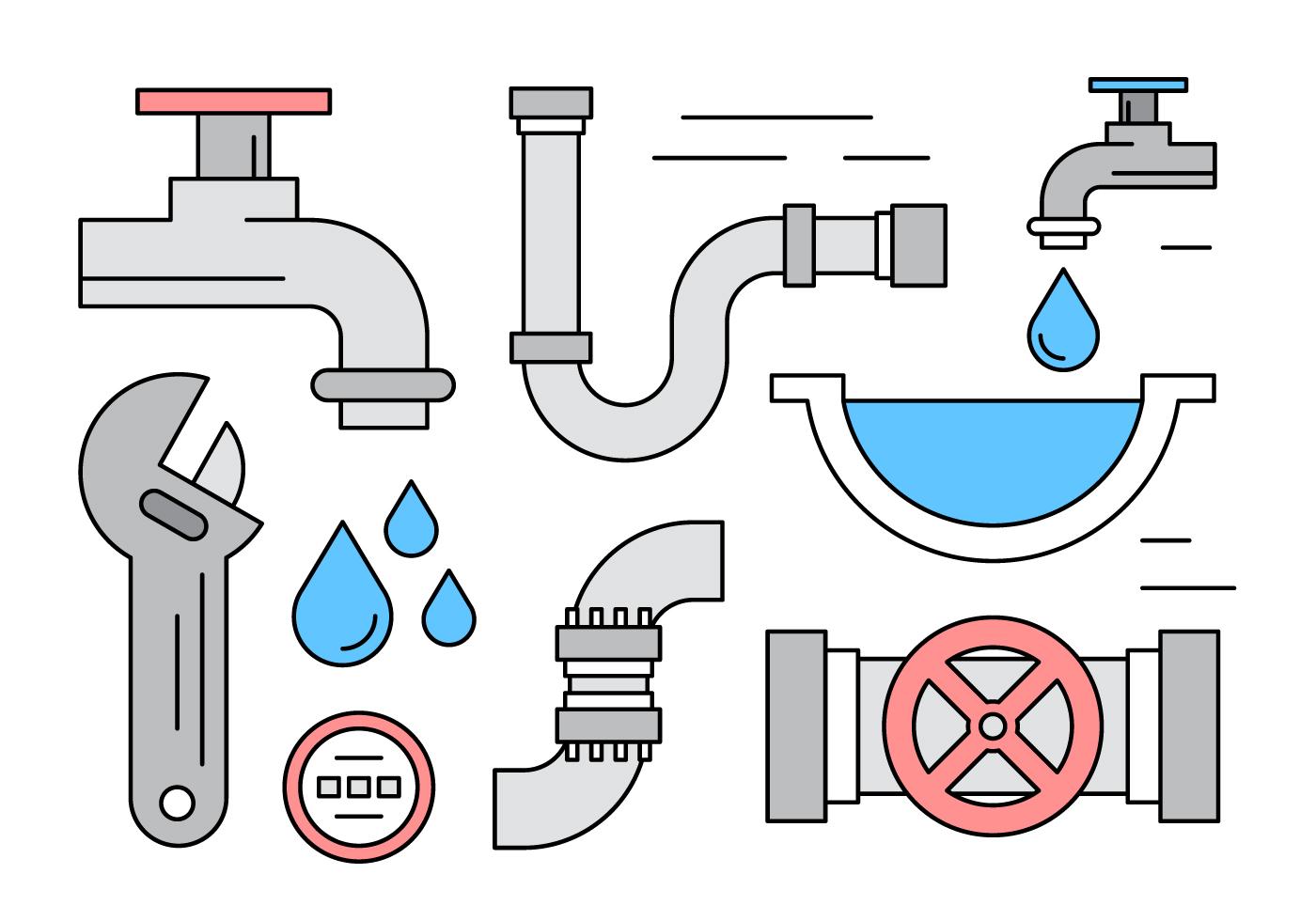 Linear Plumbing Vector Elements 143624 Vector Art at Vecteezy