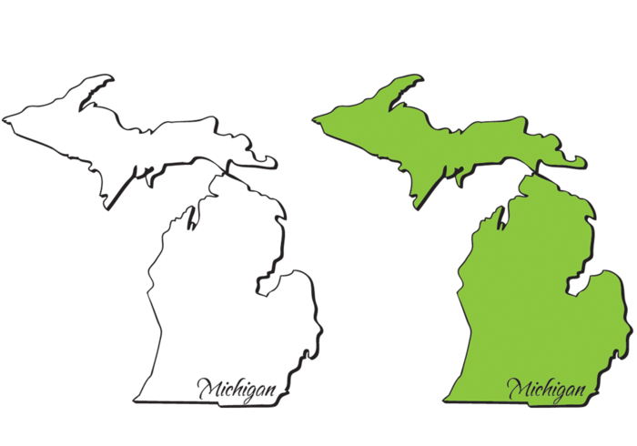 Michigan Mitten State Outlines Vectors - Download Free Vector Art