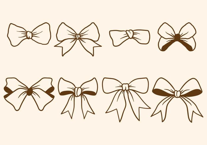 Hand Drawn Hair Ribbon Vectors Hand Drawn Hair Ribbon Vectors