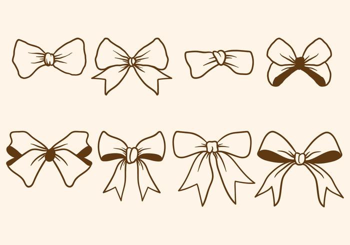 Hand Drawn Hair Ribbon Vectors