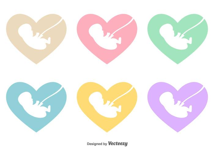 Vector Fetus Inside A Heart Icon