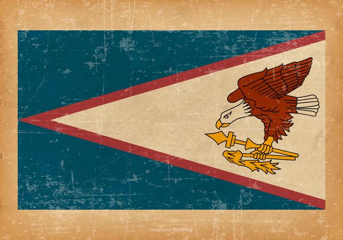 Bandera de American Samoa en fondo del grunge vector