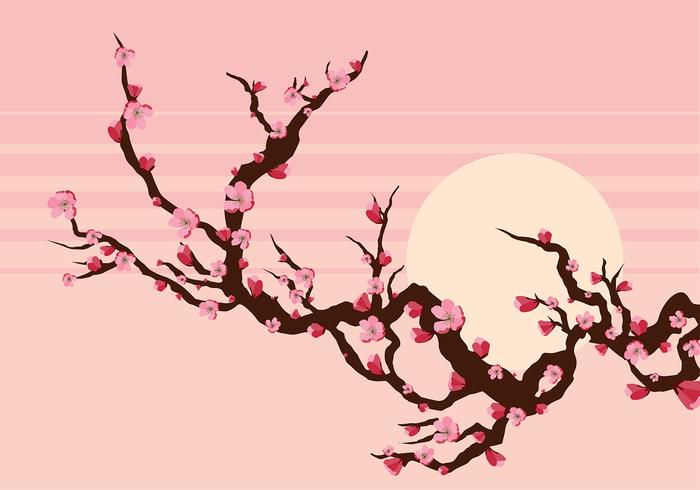 Peach Blossom Branch Vector