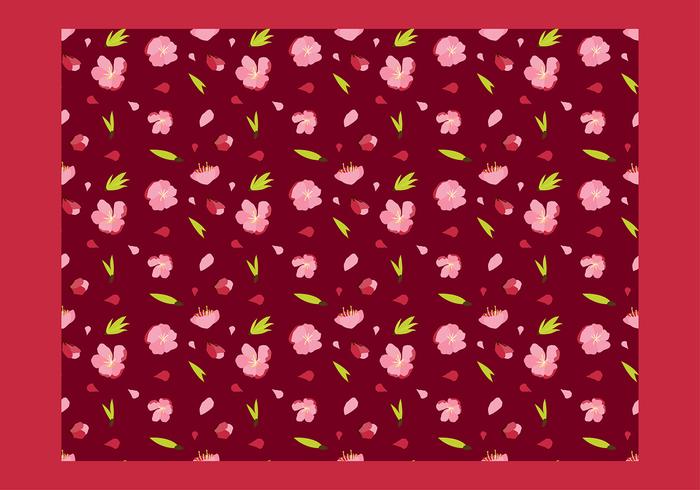 Peach Blossom Seamless Patern Free Vector