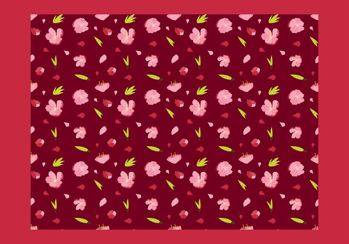 Peach Blossom Seamless Patern Free Vector