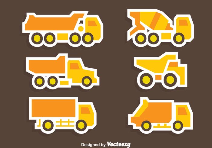 Great Yellow Trucks Collection Vector