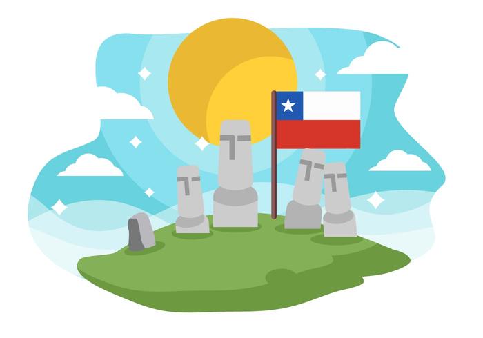 Chile Landmark Easter Island Background Vector