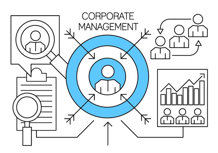 Gestión de la empresa lineal y los elementos empresariales vector