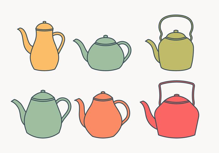 Teapot collection vector