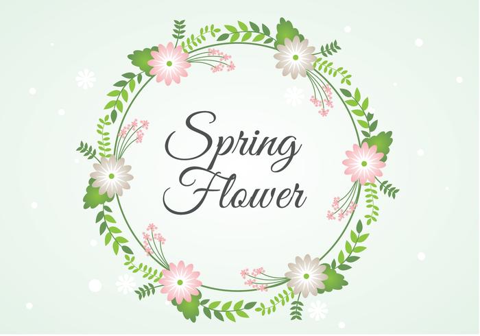 Free Spring Flower Wreath Background vector