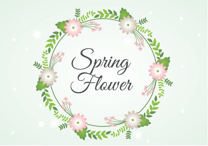 Free Spring Flower Wreath Background vector