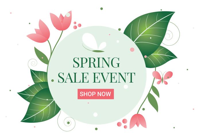 Free Spring Flower Wreath Background vector