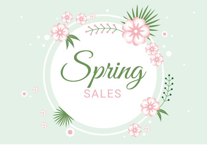 Free Spring Season Sale Vector Background