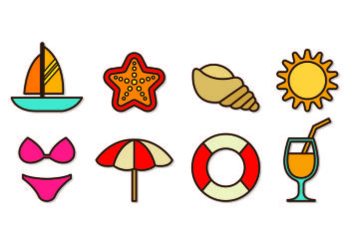 Set Of Playa Icons vector