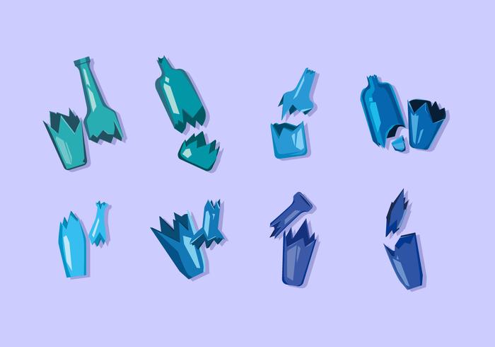 Blue Broken Bottle Free Vector