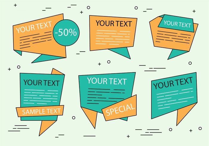 Free Vector Origami Promoting Labels