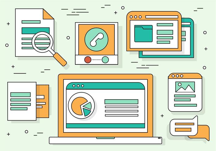 Free Flat Design Vector Digital Media Illustration