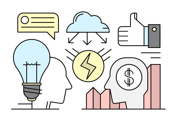 Linear Startup Vector Illustration in Minimal Style Linear Startup Vector Illustration in Minimal Style