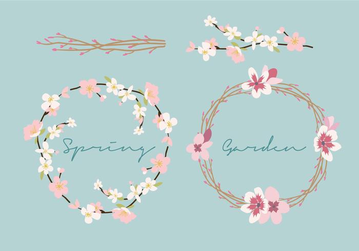 Spring Flower Wreath vector