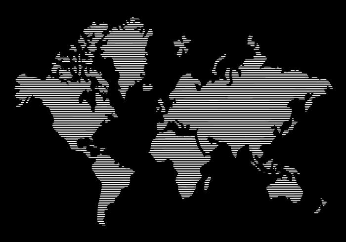 Línea Mapa del Mundo vector