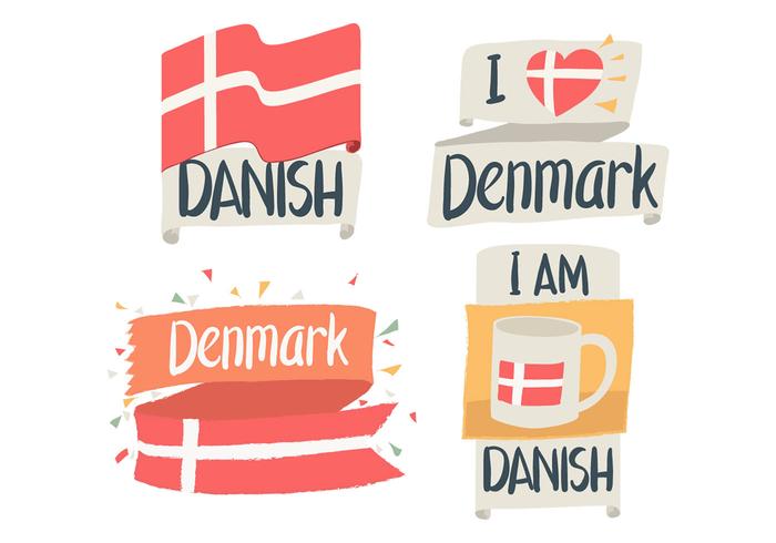 Hand Drawn Danish Flag vector