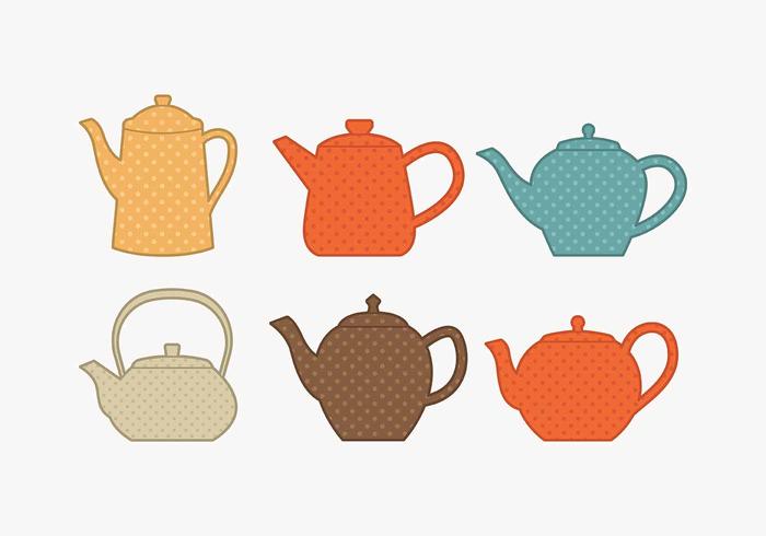 Polkadot Teapot Collection vector