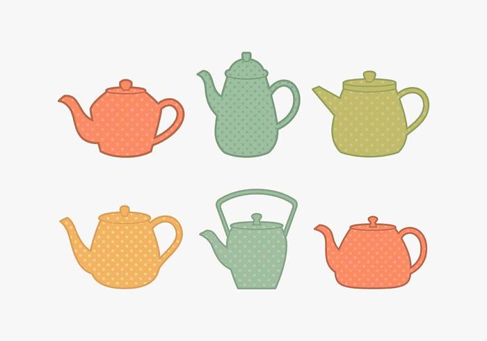 Polkadot Teapot Collection vector