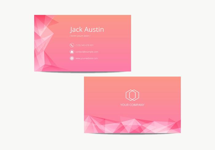 Pink Modern Name Card Template Vector Pink Modern Name Card Template Vector