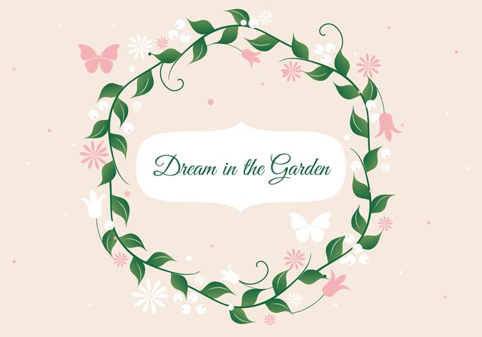 Free Spring Flower Wreath Background vector