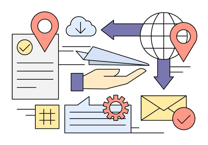 Linear Business Startup Vector Elements Linear Business Startup Vector Elements