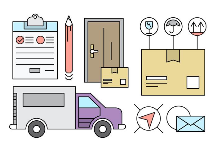 Free Linear Delivery Icons vector