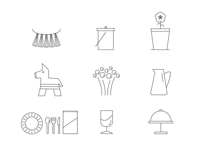 Essential Spring Party Icon Vectors Essential Spring Party Icon Vectors