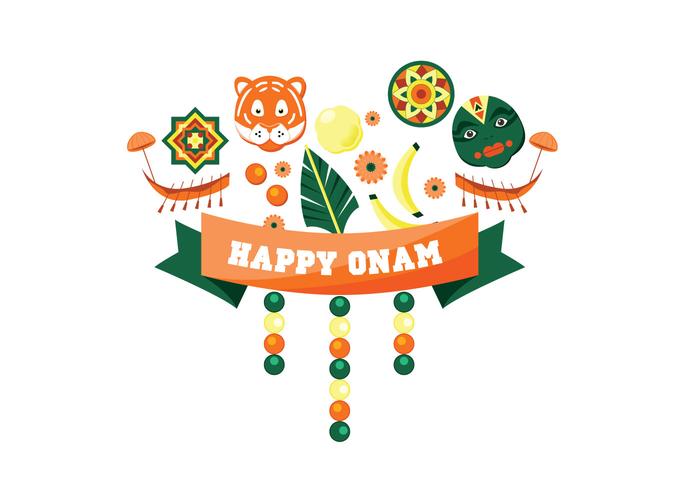 Happy Onam Festival Vector