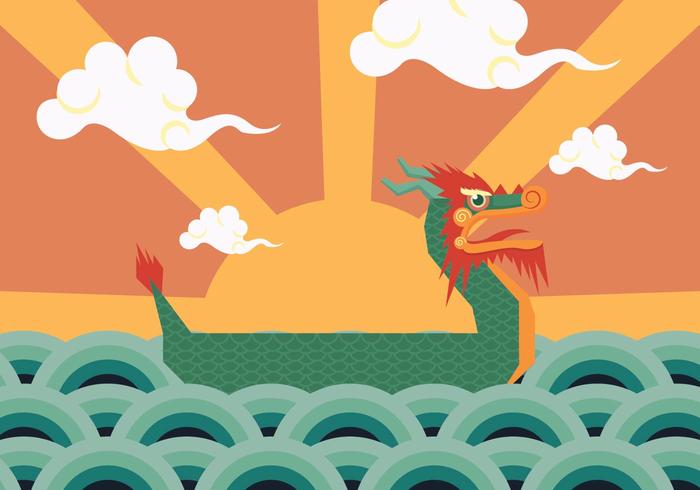 Dragon Boat Poster Vector 