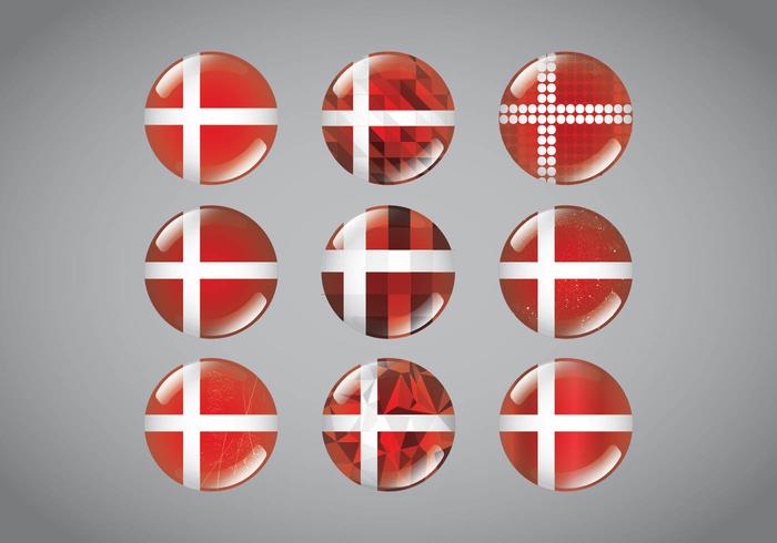 Button Pins Danish Flag vector