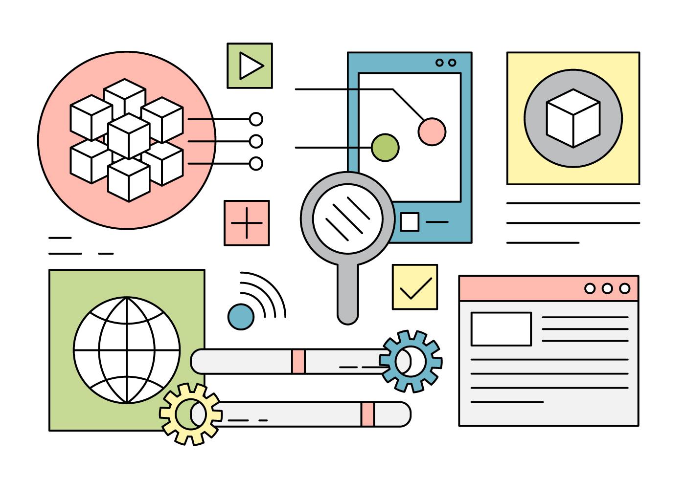 Mobile Application Development Elements 143957 Vector Art at Vecteezy
