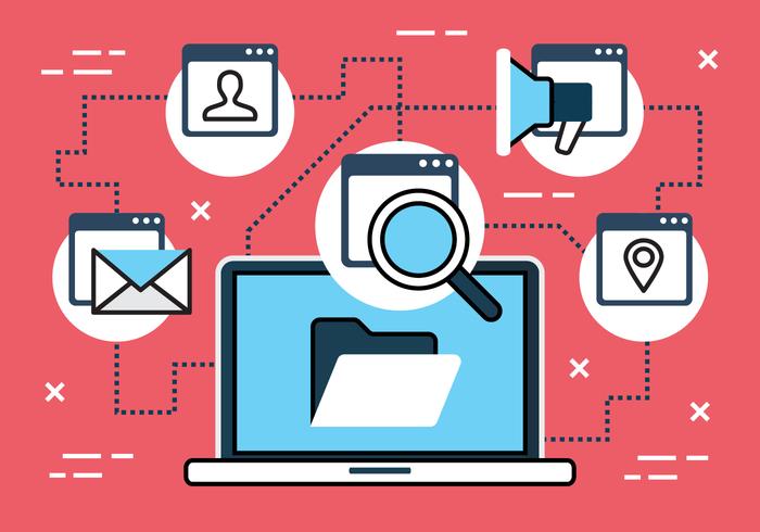 Free Flat Line Marketing Vector Elements