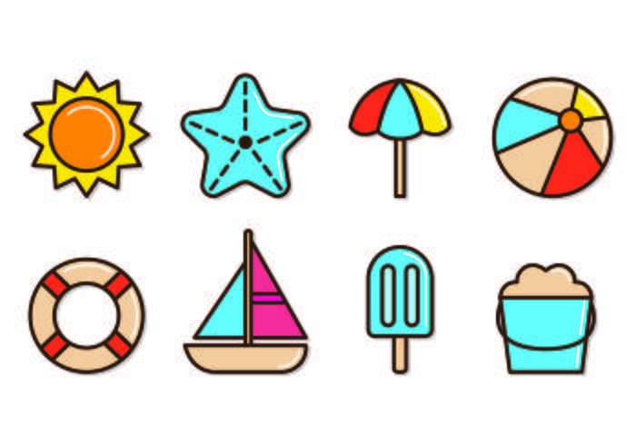 Set Of Playa Icons vector