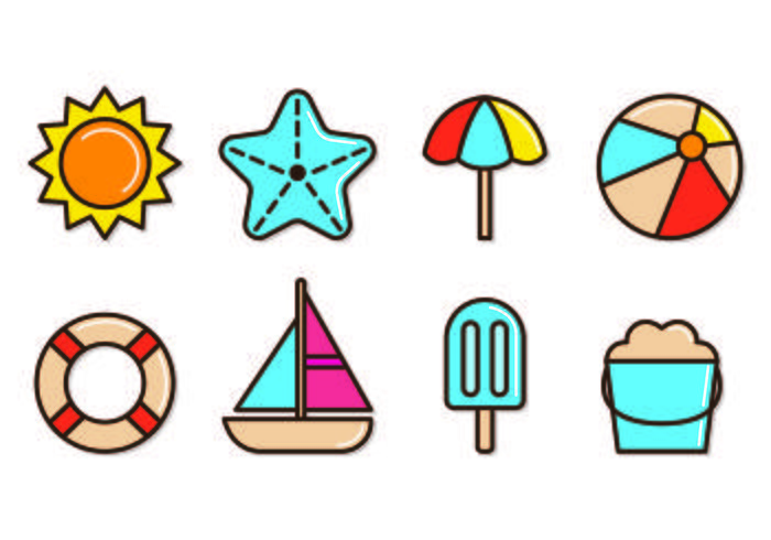 Set Of Playa Icons vector