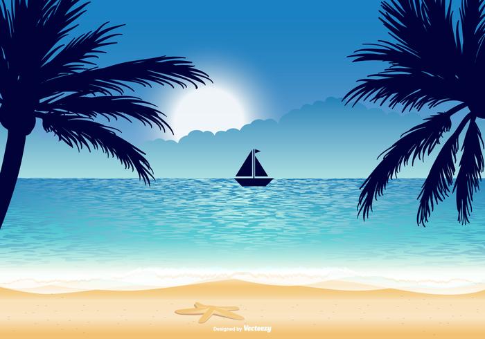 Beautiful Beach Illustration vector