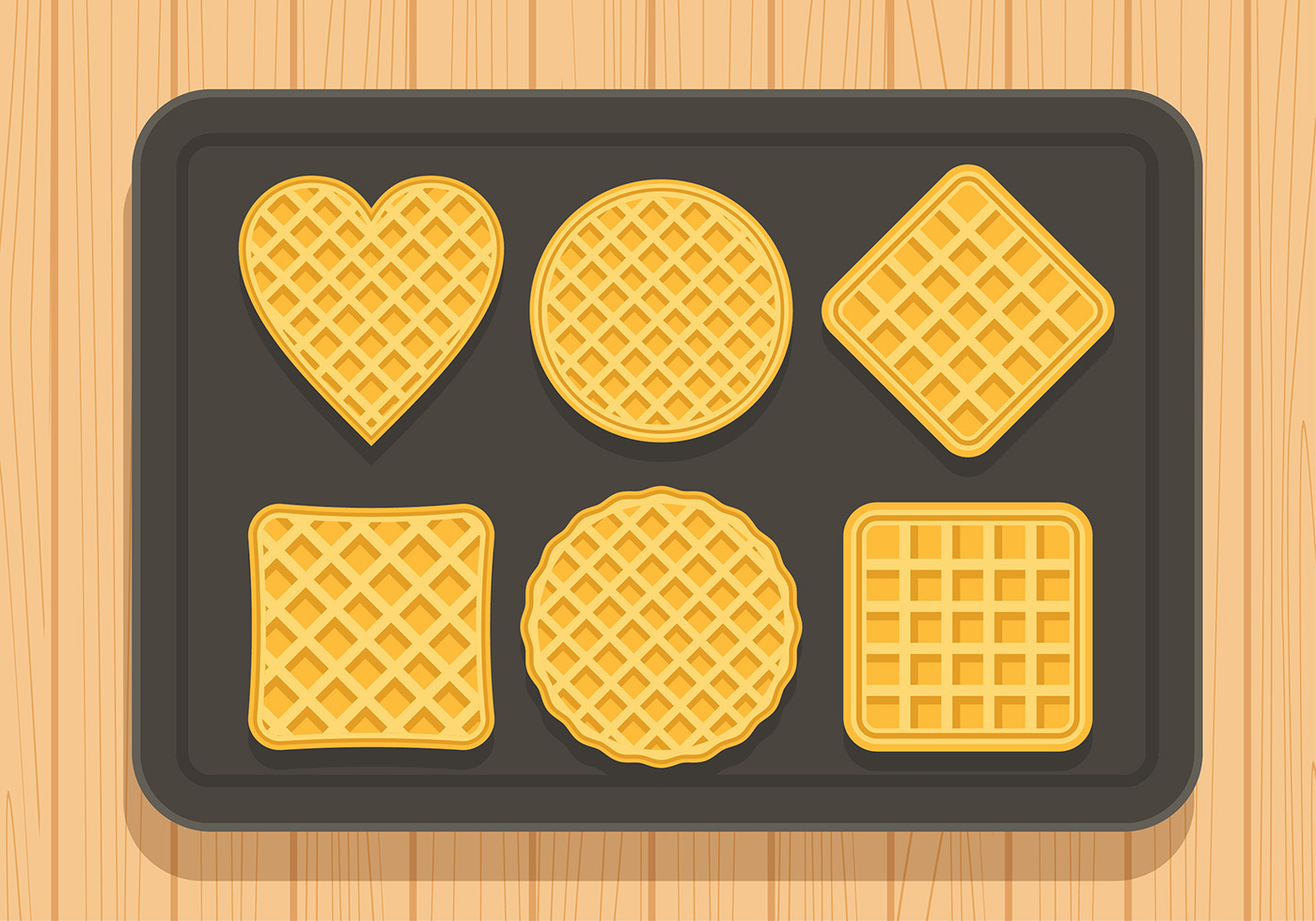 Waffles Set Free Vector 143993 Vector Art at Vecteezy