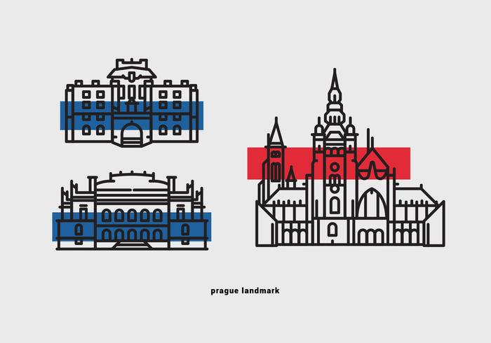 Praga Landmark Vector Icon Pack