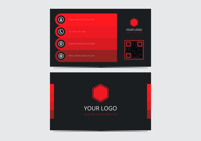 red stylish business card template download free vector art stock