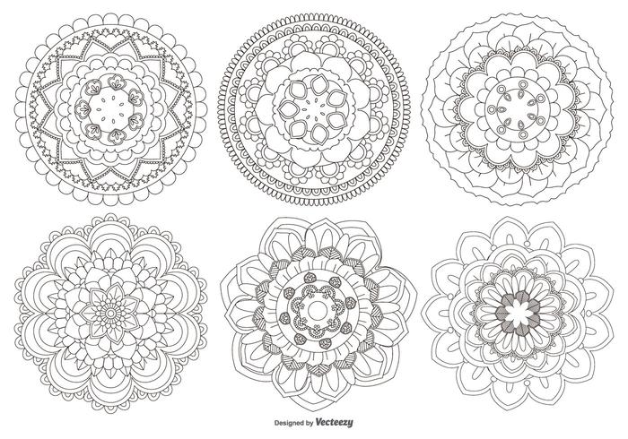 Colección formas de la flor Mandala vector