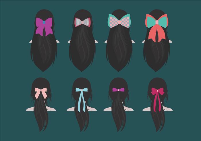 Long Hair Ribbon Vector