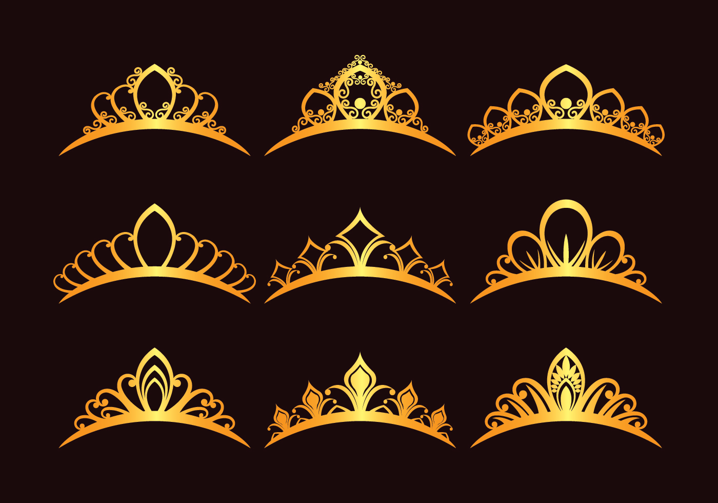 Set Of Princess Tiaras 144087 Vector Art At Vecteezy