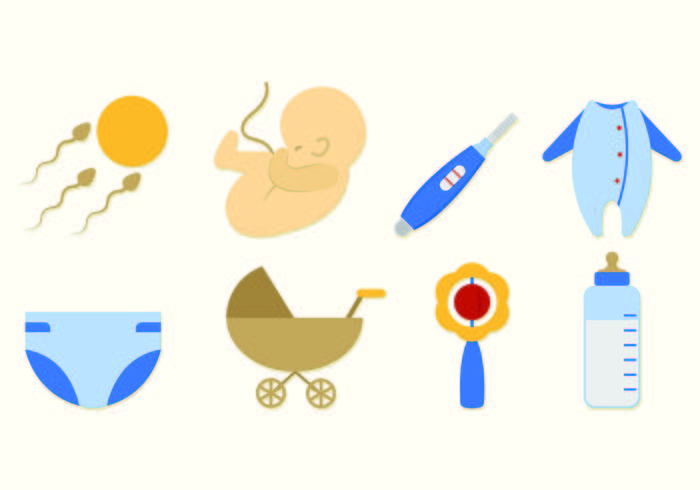 Conjunto de iconos de maternidad vector