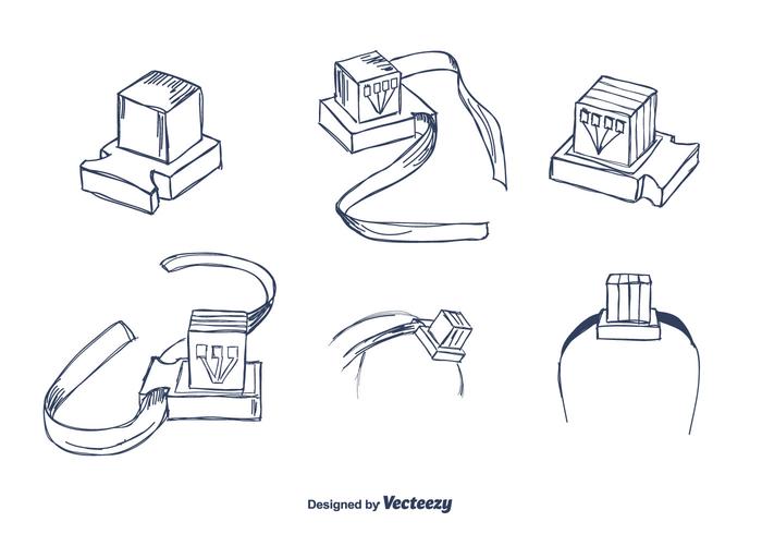 Hand Drawn Tefillin Vector