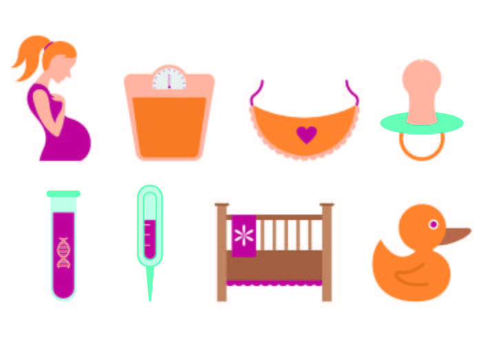 Conjunto de iconos de maternidad vector